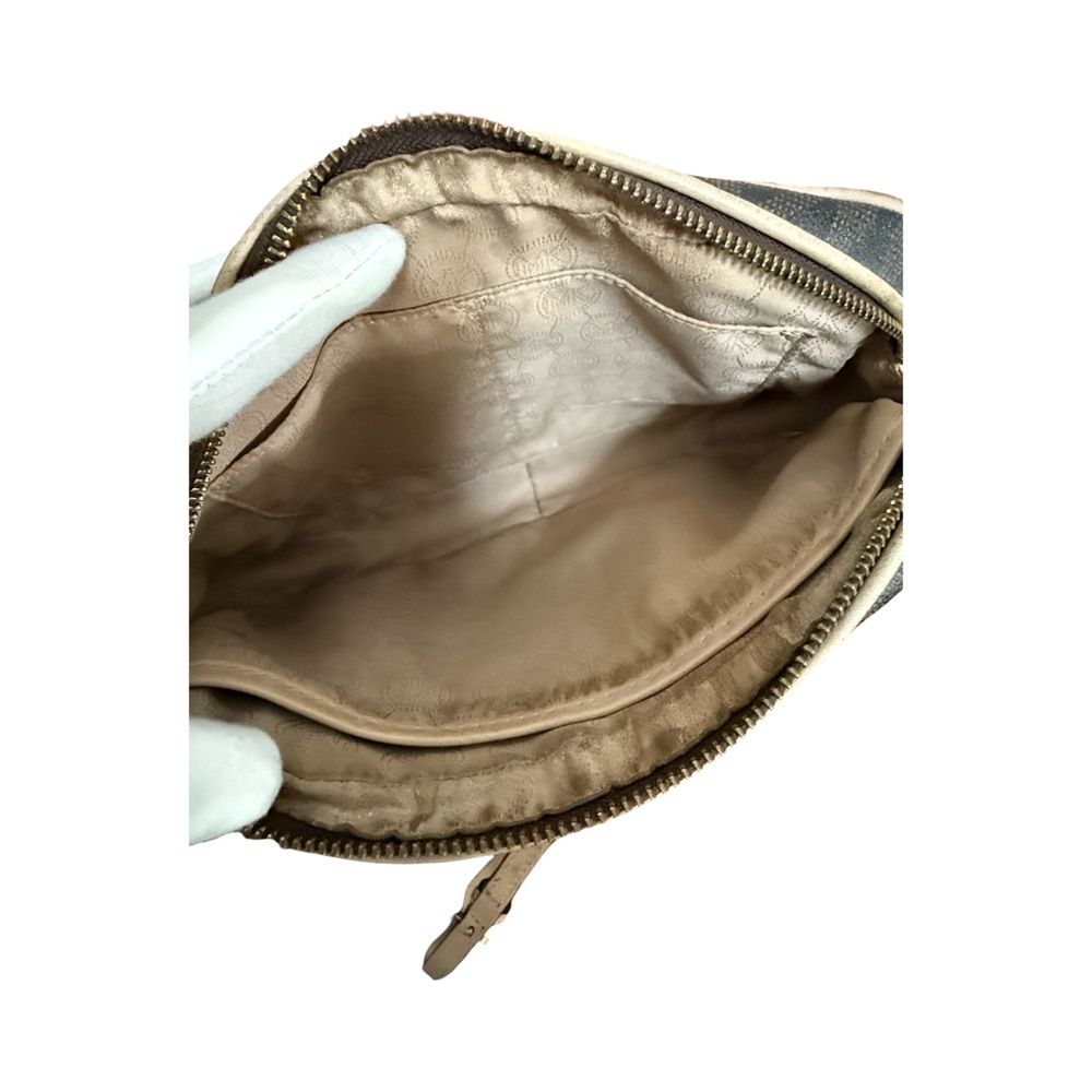 Michael Kors Brown Signature Monogram Crossbody Bag with Gold Accents - Picture 5 of 9